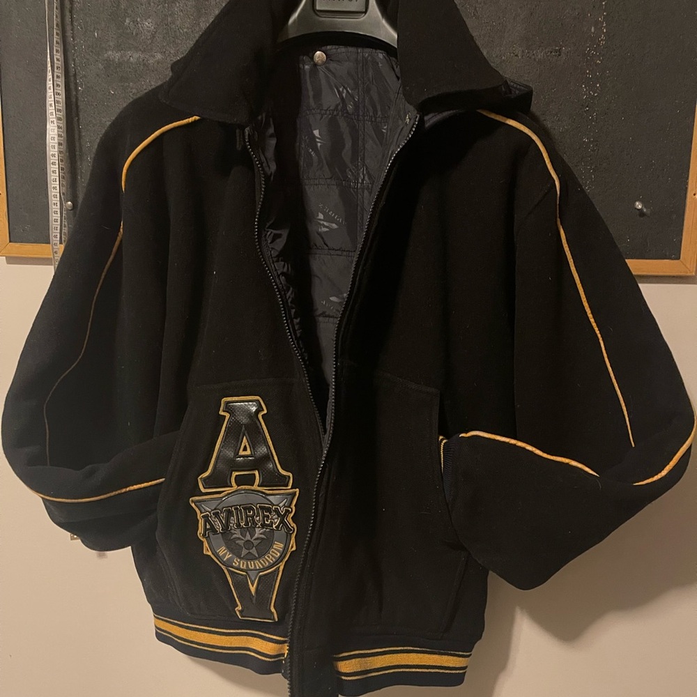 Vintage 1990s reversible Avirex squadron Wool Varsity Jacket